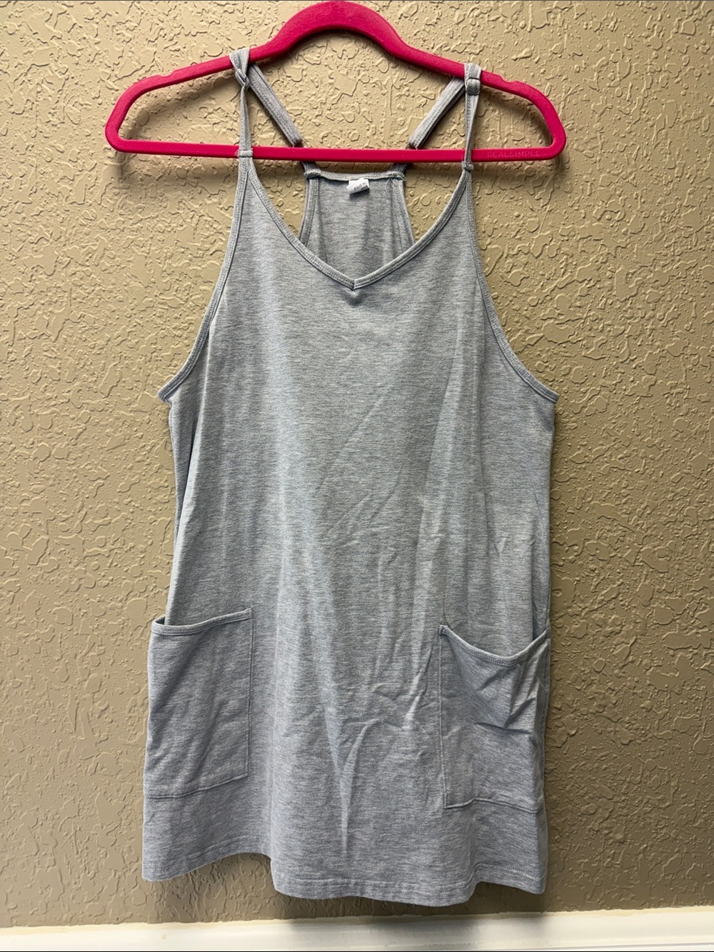 Anrabess Women's Mini Romper dress with build in pockets and shorts size S gray